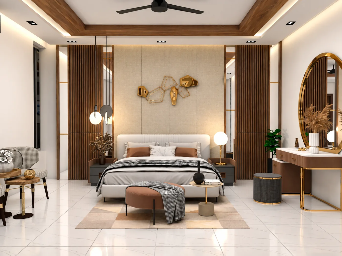 Modern Bedroom before any marble is laid